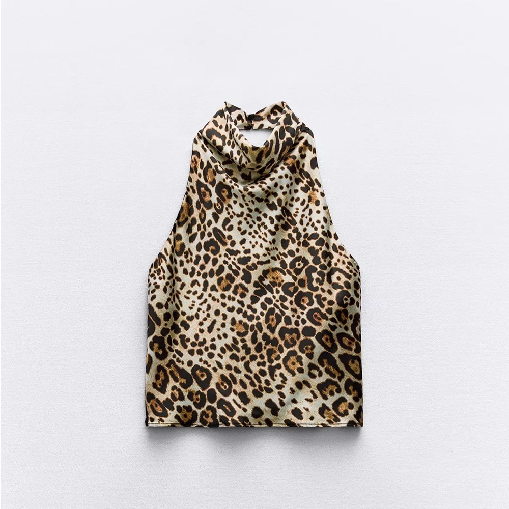 ZARA Leopard Print HALTER Top
